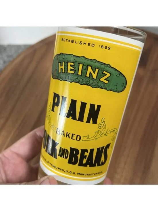 Vintage Pop Art Georges Briard Heinz Baked Beans and Pork Label Beverage Glass - Picture 11 of 13